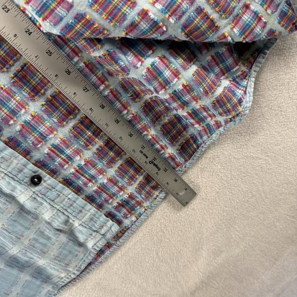 Carbon 2 Cobalt Shirt Men's 2XLT 2XL Tall Blue Textured Colorful Preppy Pockets - Picture 4 of 12